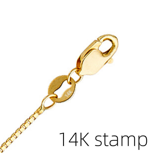 14k Gold Box Chain Necklace with Lobster Claw Clasp Z5713