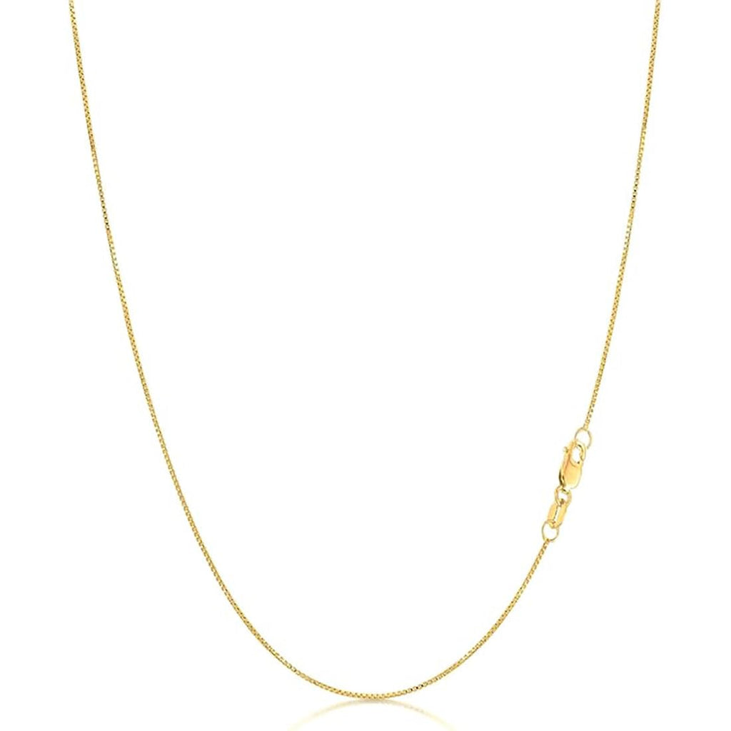 14k Gold Box Chain Necklace with Lobster Claw Clasp Z5713