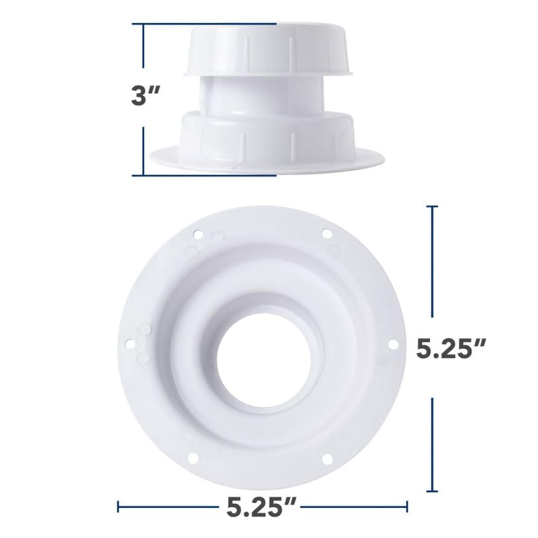 RV Plumbing Vent Caps 2 Pcs White Plastic R3147