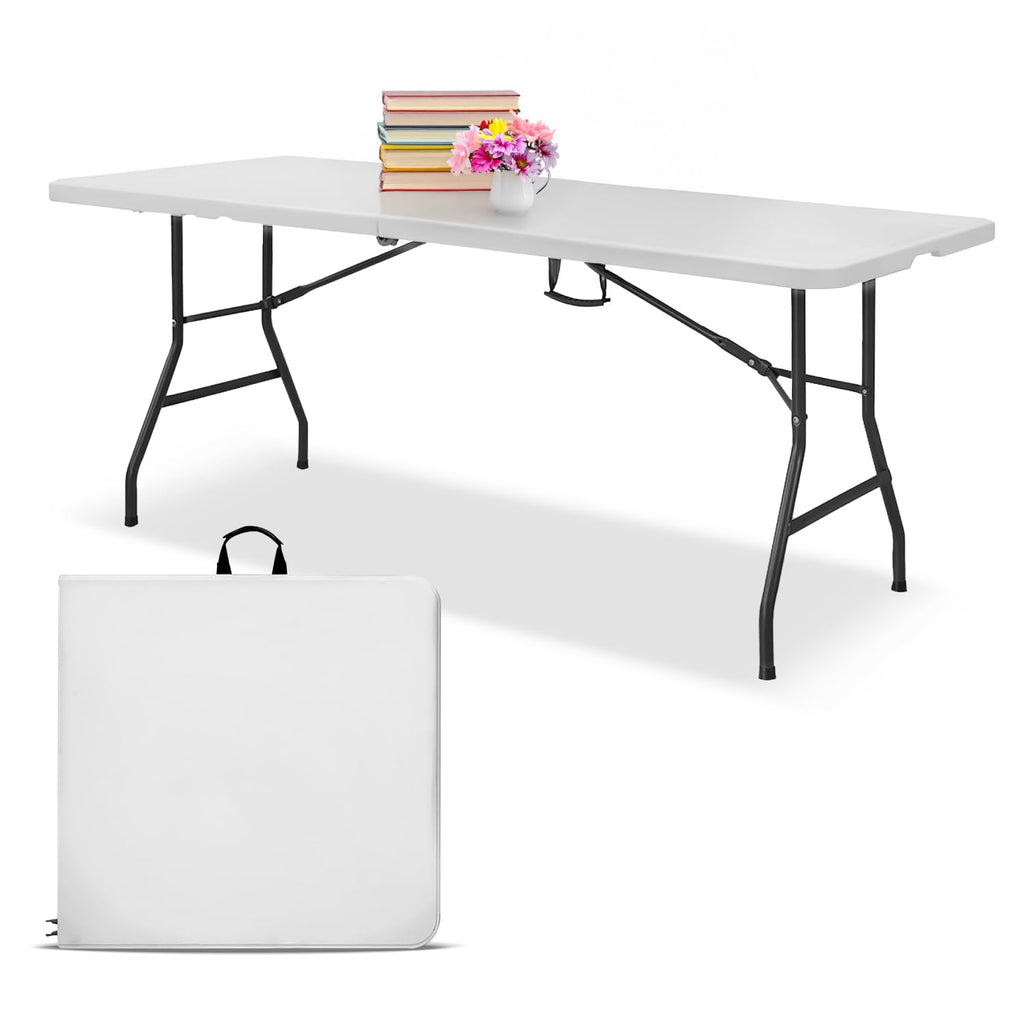 White 6ft Folding Table with Handle N6911