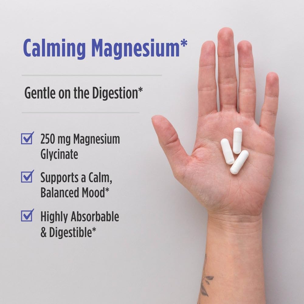 Magnesium Glycinate 250mg Vegetarian Capsules 90 Count H66946