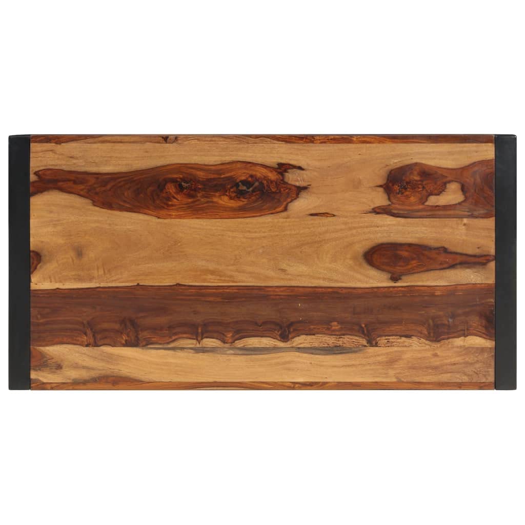Solid Sheesham Wood Coffee Table with Steel Legs P36935