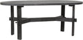 Black Oval Solid Acacia Wood Coffee Table D242174