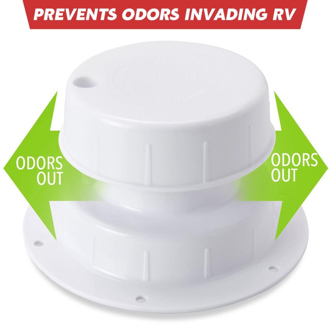 RV Plumbing Vent Caps 2 Pcs White Plastic R3147