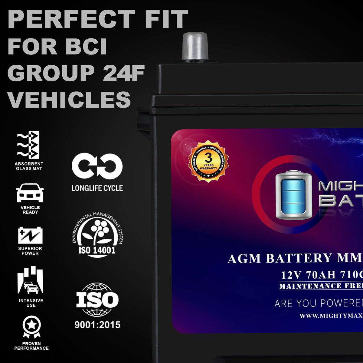 12V 70Ah AGM Replacement Battery Z1023