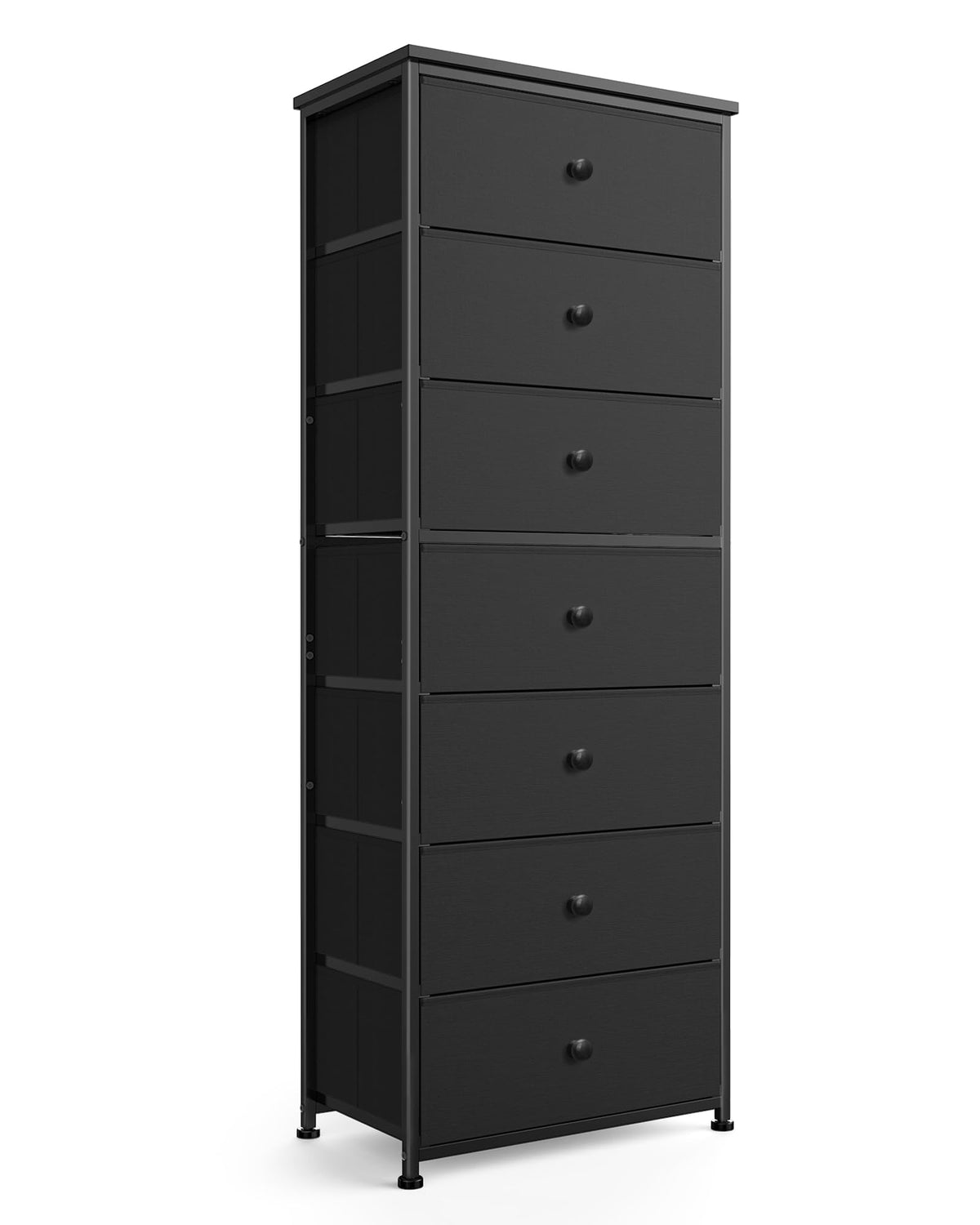 Tall Fabric 7 Drawer Dresser with Steel Frame Wood Top K659789
