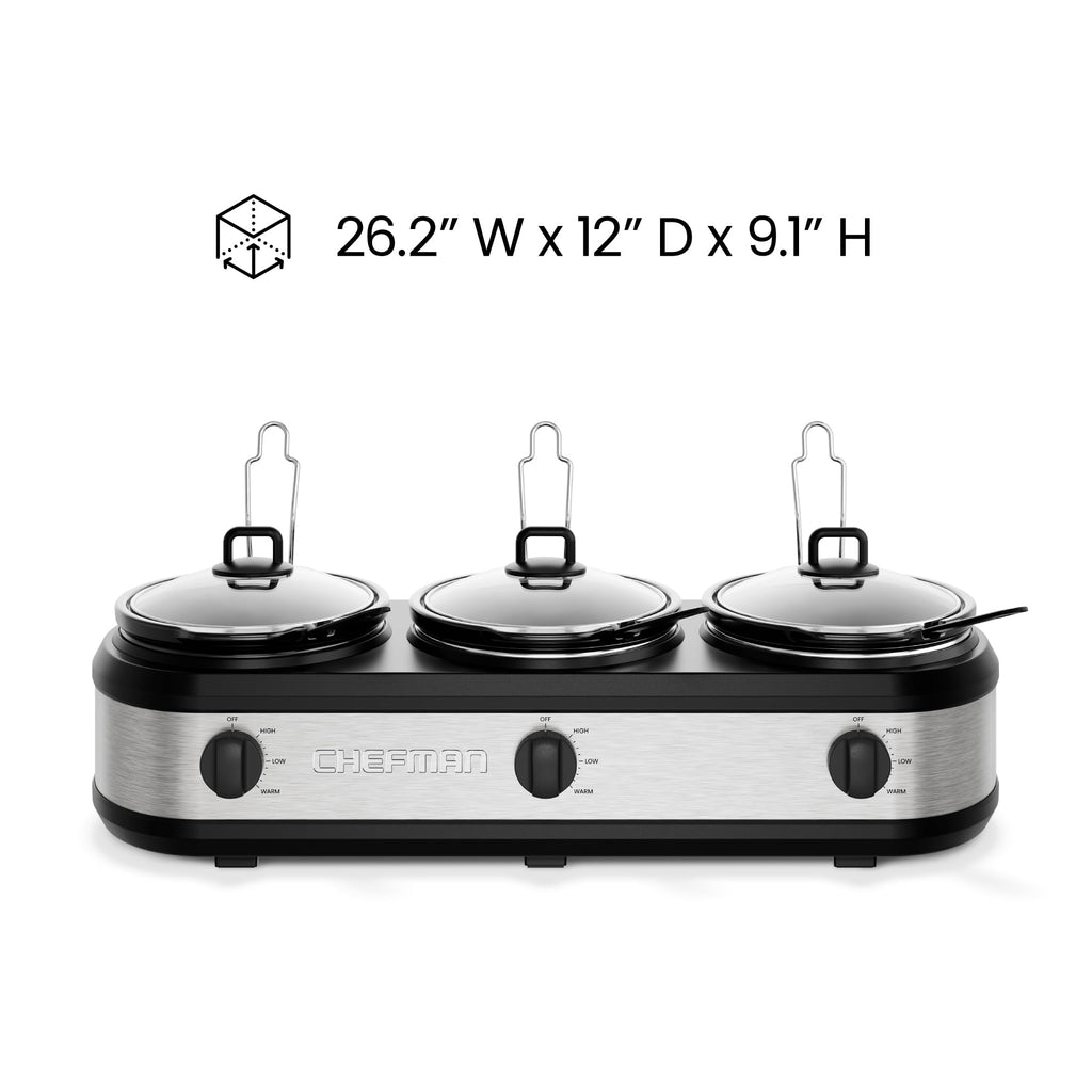 Triple Slow Cooker with 2.5 Qt Ceramic Crocks Z6533