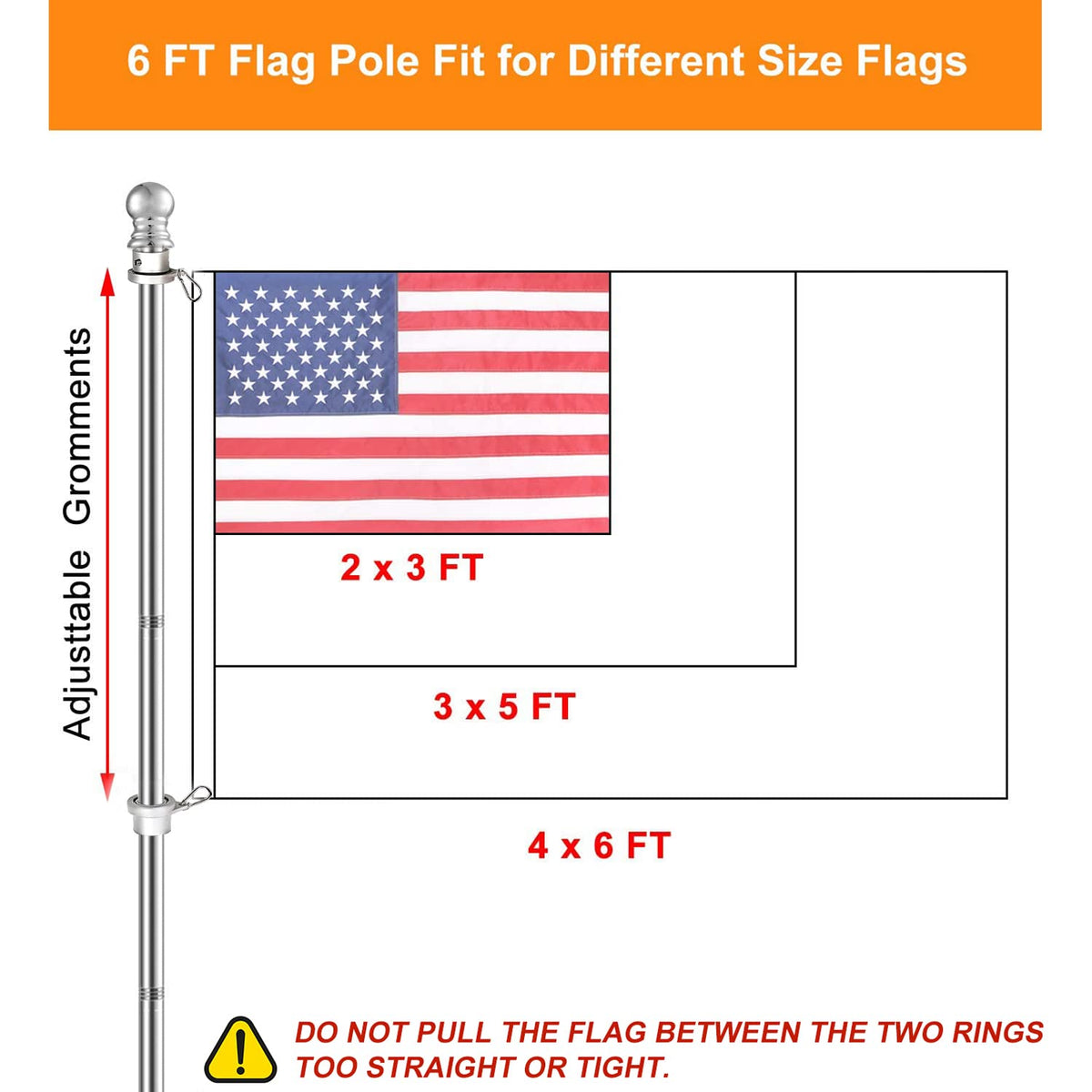 Heavy Duty T304 Stainless Steel Flag Pole Kit R437913