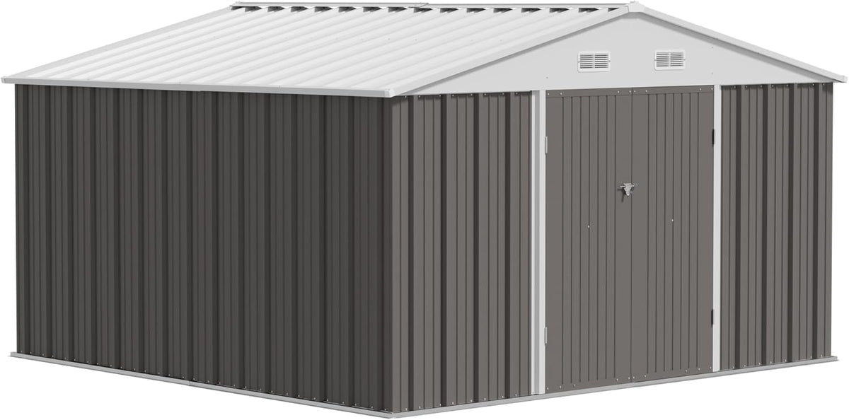 10x10 FT Grey Outdoor Storage Shed P6457