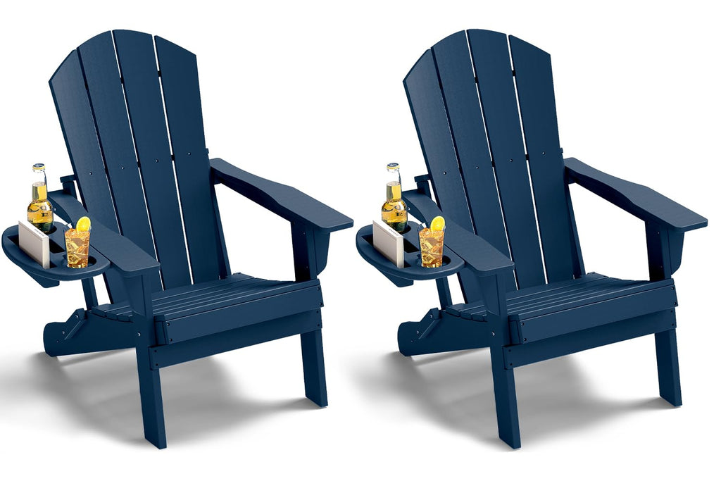 Folding Adirondack Chairs Set of 2 Navy Blue L228428