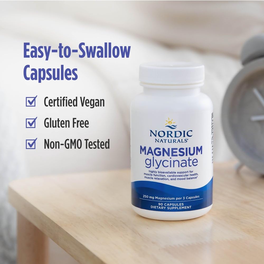Magnesium Glycinate 250mg Vegetarian Capsules 90 Count H66946