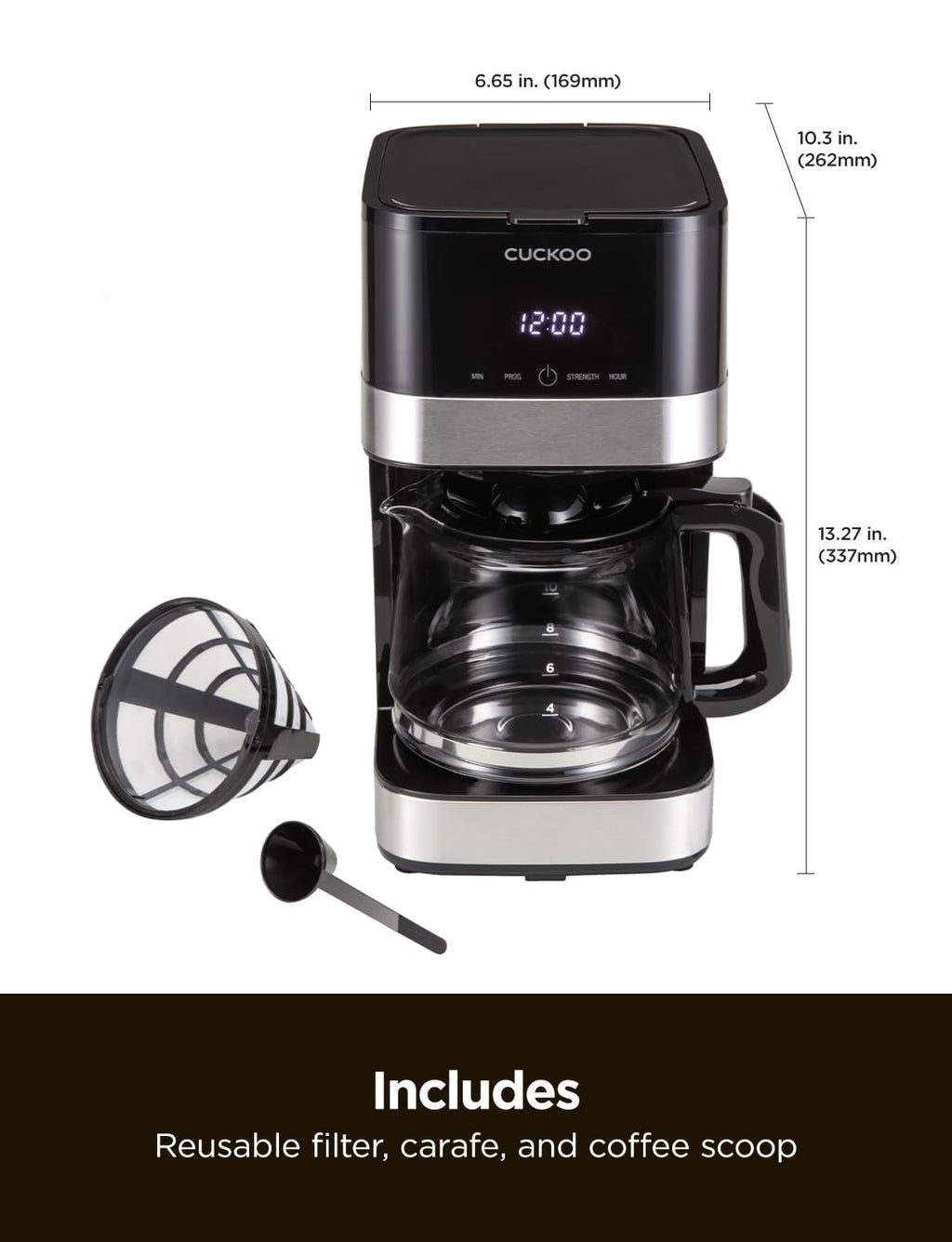 10-Cup Programmable Drip Coffee Maker with Glass Pot F58655