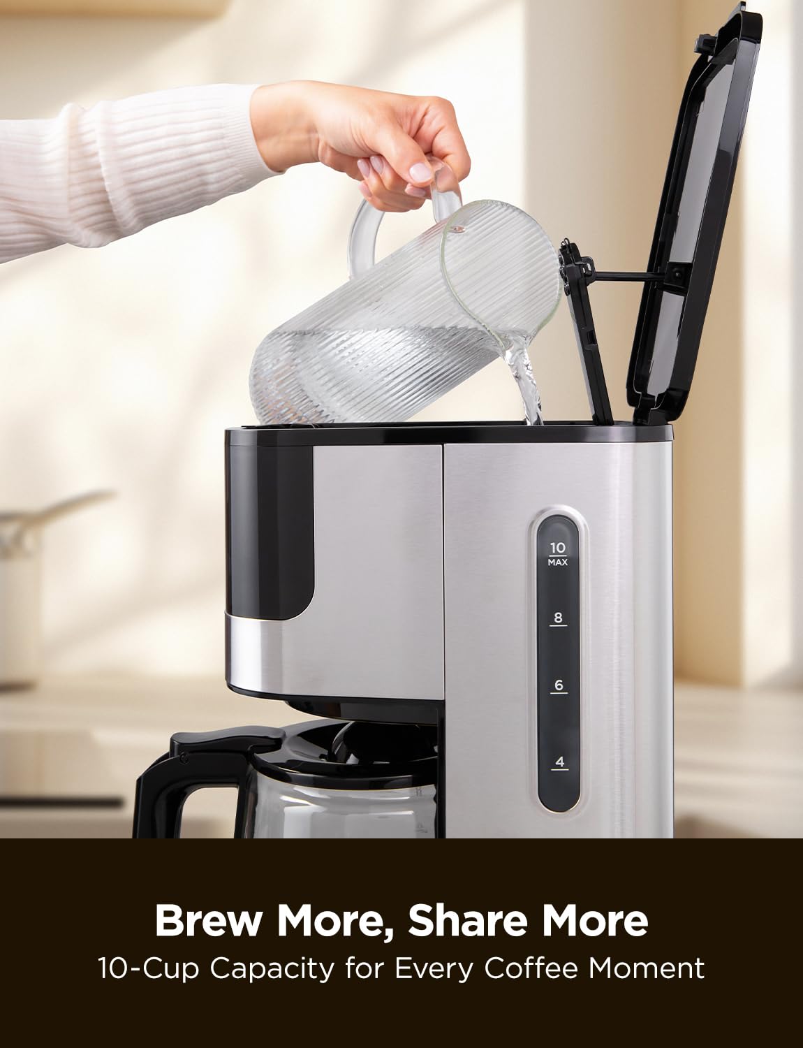 10-Cup Programmable Drip Coffee Maker with Glass Pot F58655