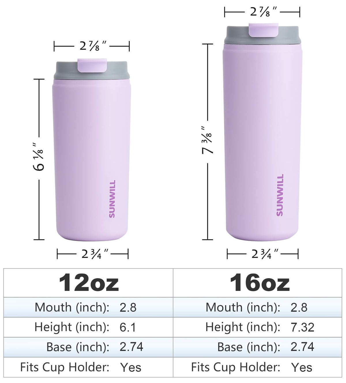 16 oz Leak Proof Stainless Steel Insulated Travel Coffee Mug W5128