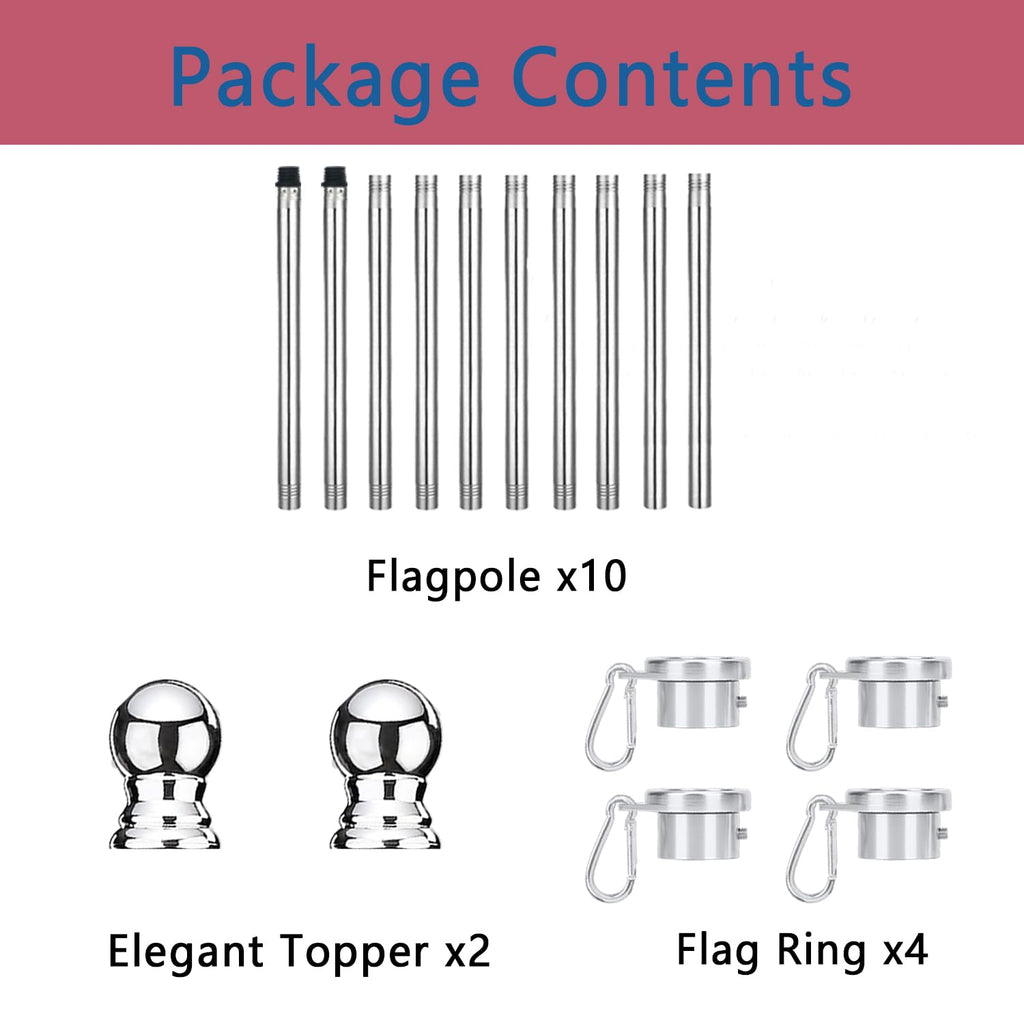 2 Pack 6 ft 1 inch Flag Poles P999920