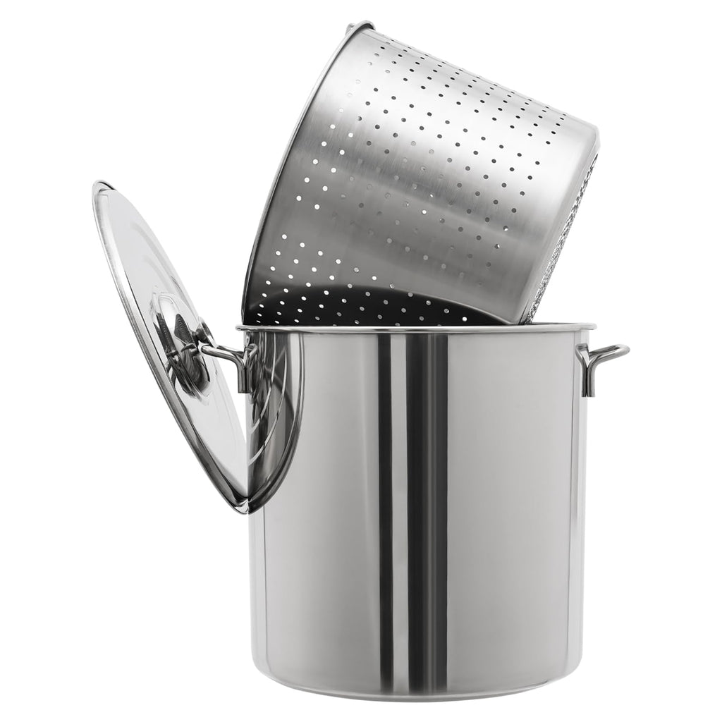 Stainless Steel 40L Stockpot with Basket Lid T68323