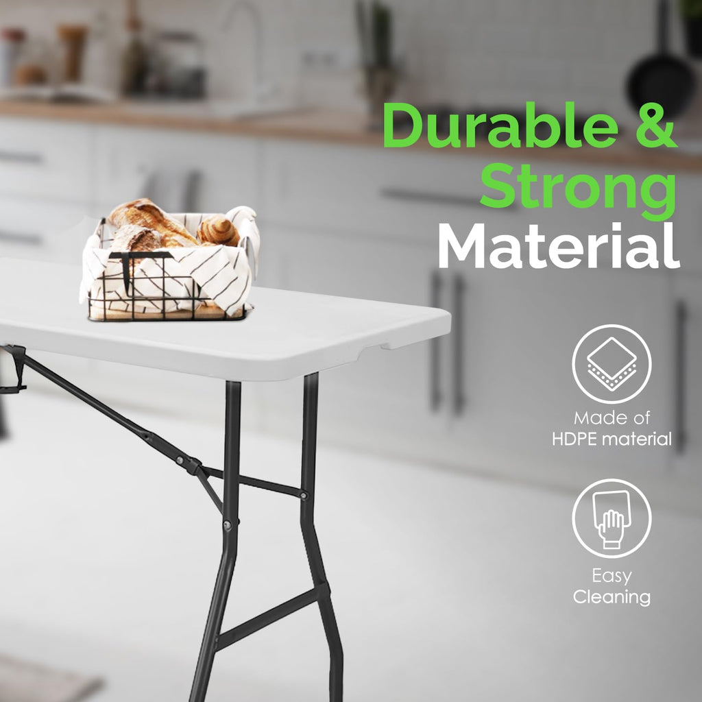 White 6ft Folding Table with Handle N6911