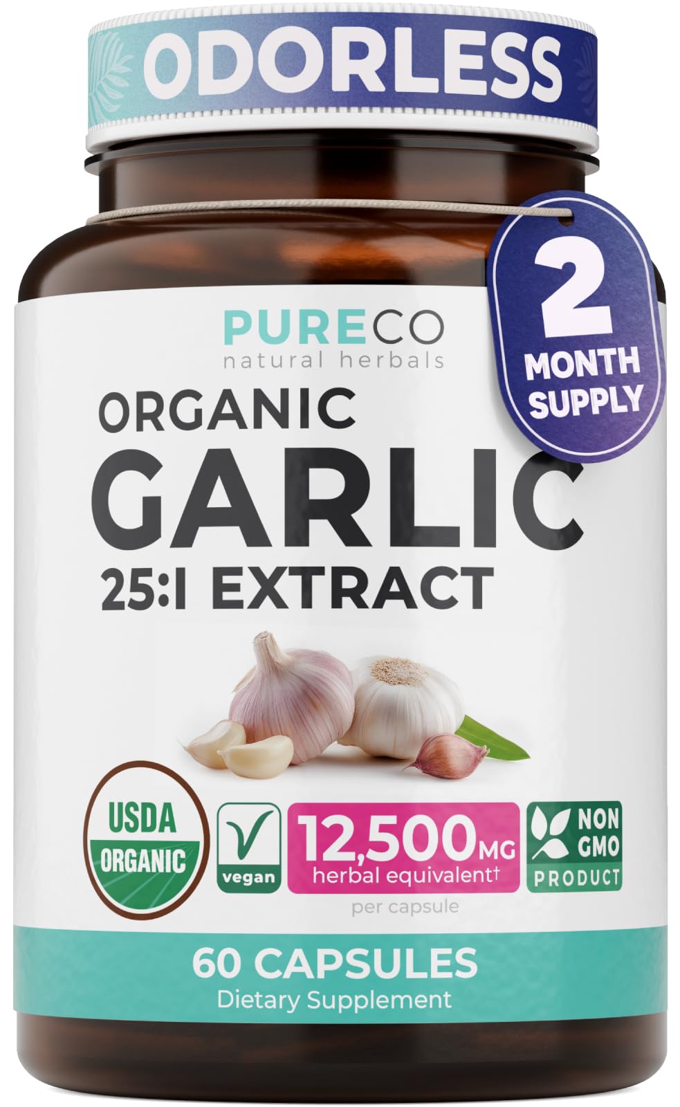 USDA Organic Odorless Garlic Capsules Z665