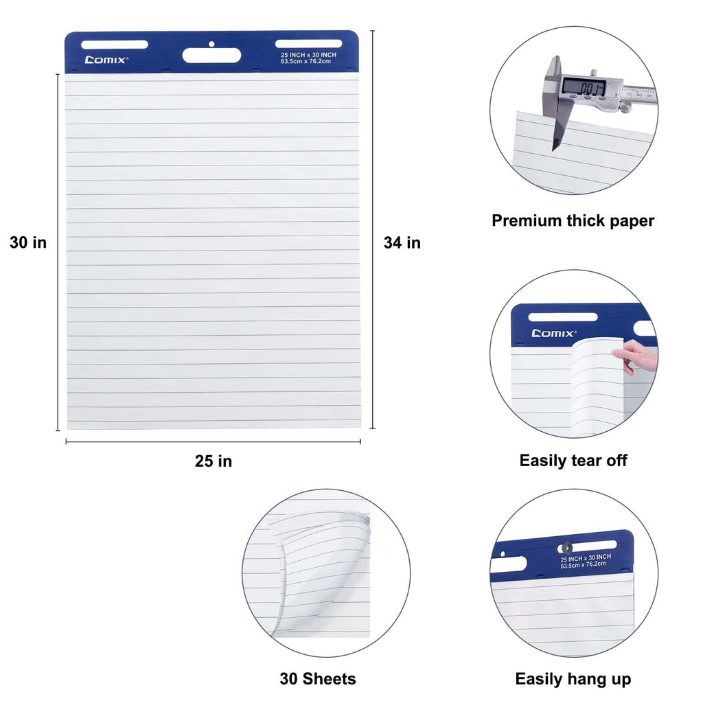 Lined Sticky Easel Pad 25 x 30 Inches 30 Sheets 4 Pads R1231