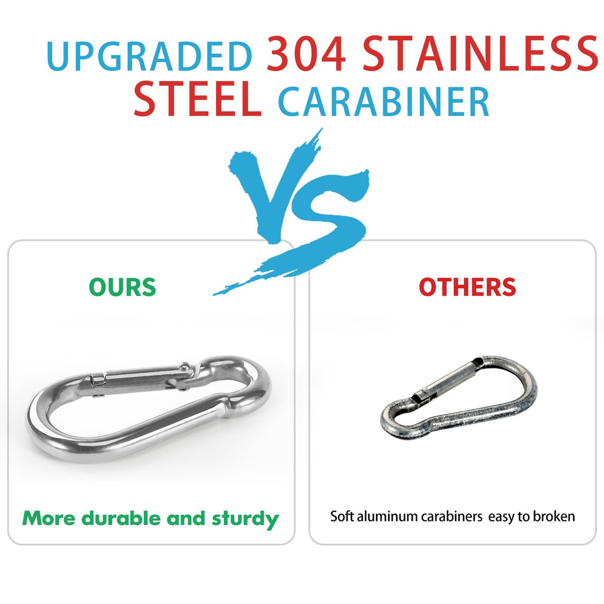 Aluminum Alloy Flag Pole Rings 360° Rotating with Carabiner, Pack of 2 Y708
