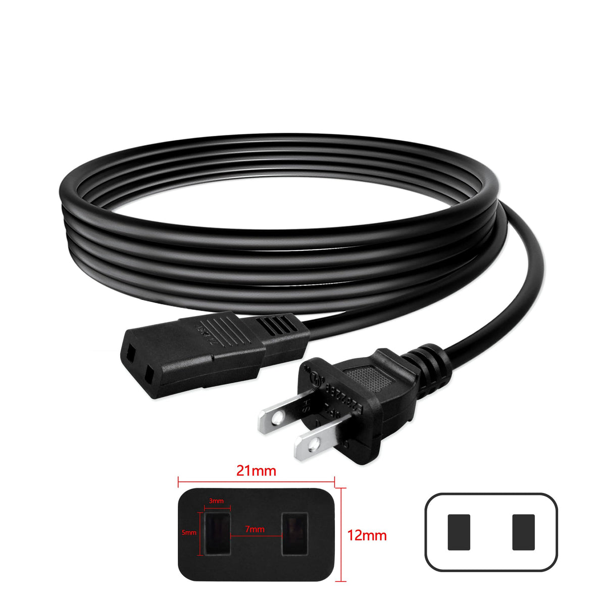 AC Power Cord Charging Cable 110V - 240V Household Cord D411