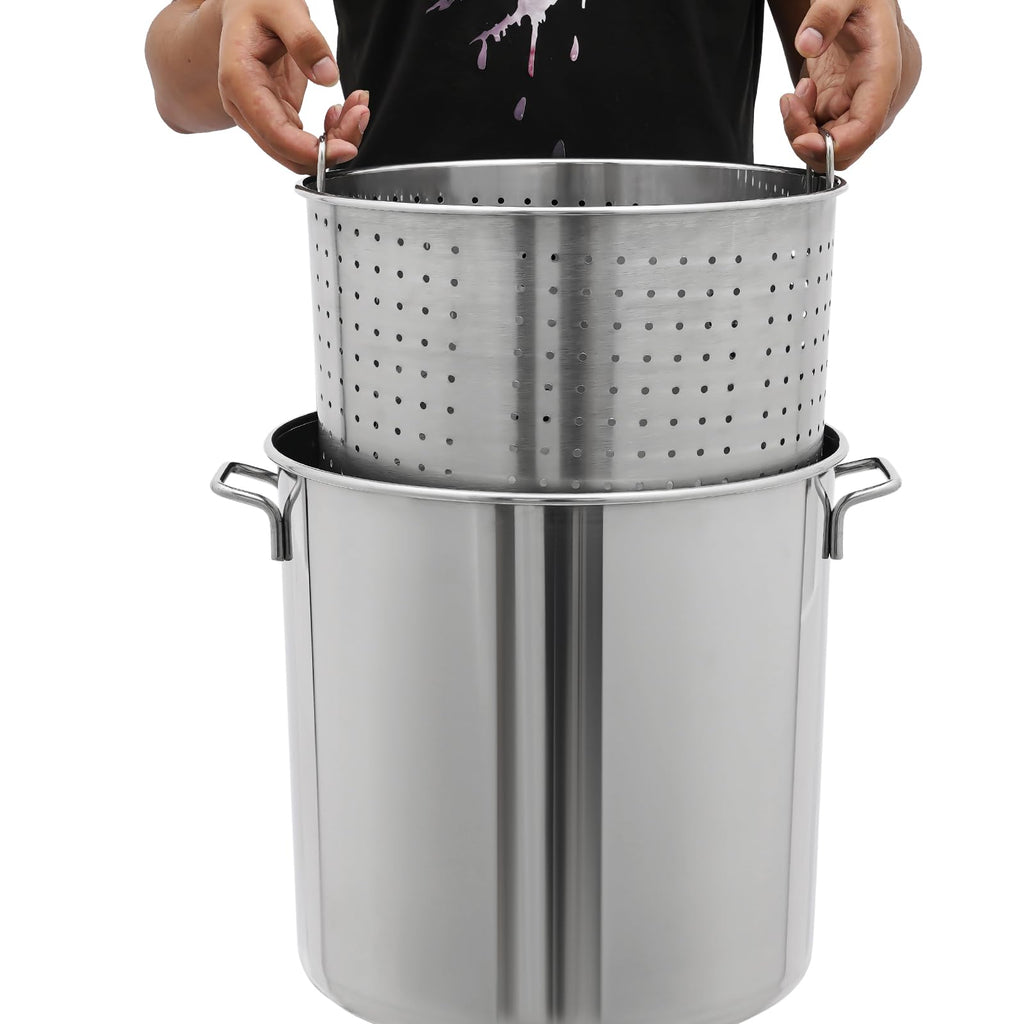 Stainless Steel 40L Stockpot with Basket Lid T68323