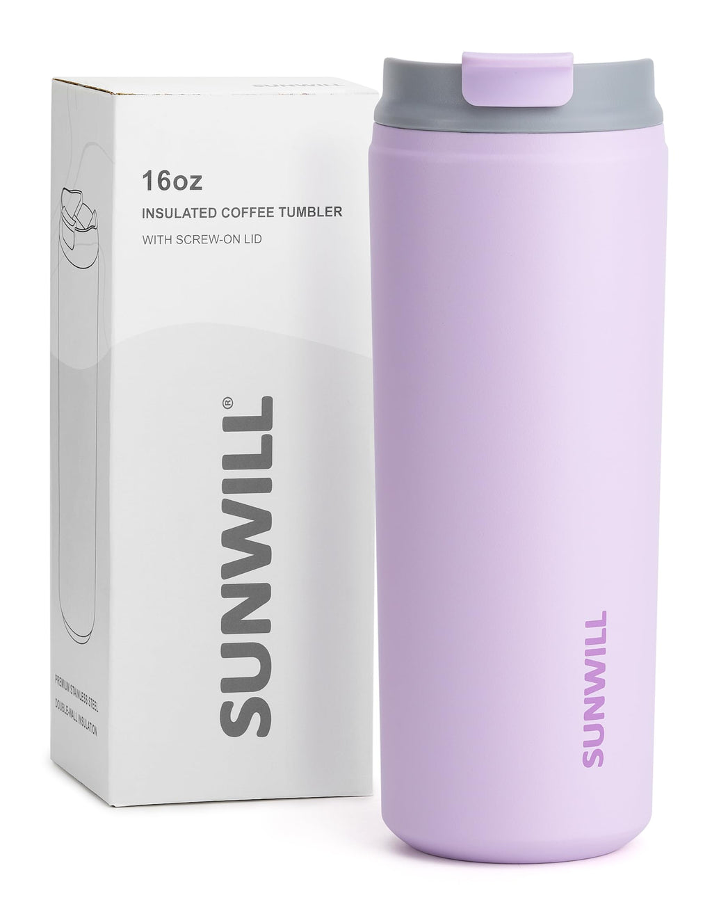 16 oz Leak Proof Stainless Steel Insulated Travel Coffee Mug W5128