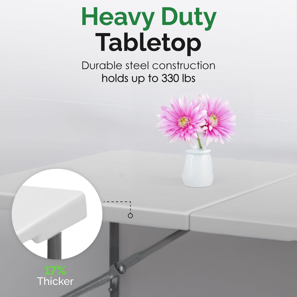 White 6ft Folding Table with Handle N6911