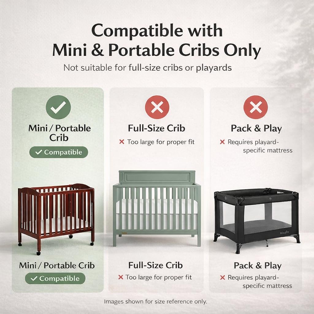 2-in-1 Mini Crib Mattress, Dual-Sided Waterproof U823614