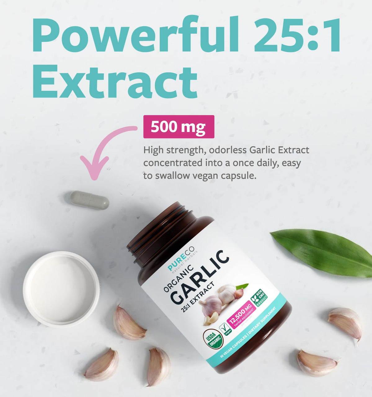 USDA Organic Odorless Garlic Capsules Z665