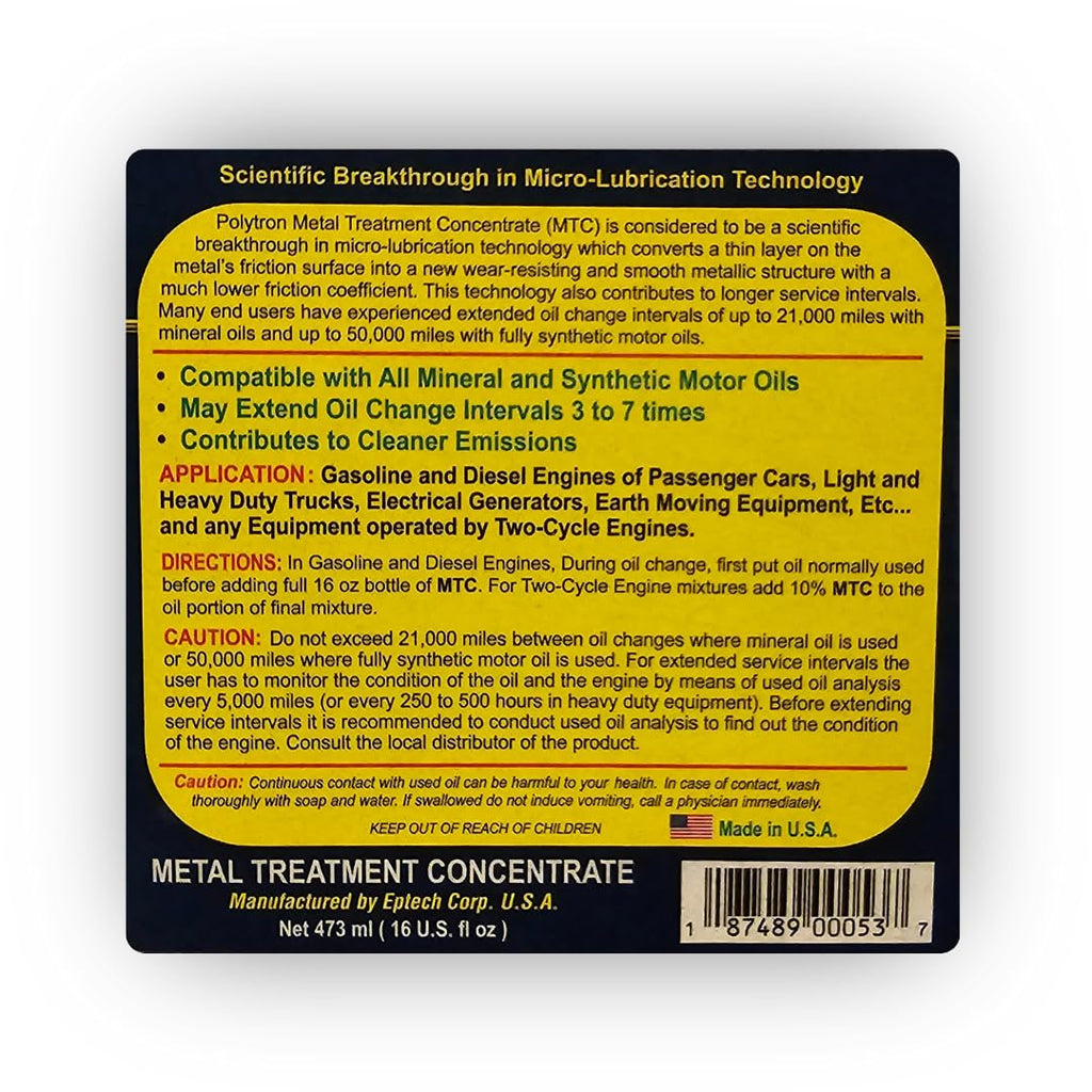 Metal Treatment Concentrate Oil Additive 1/2 Qt Bottle Z988