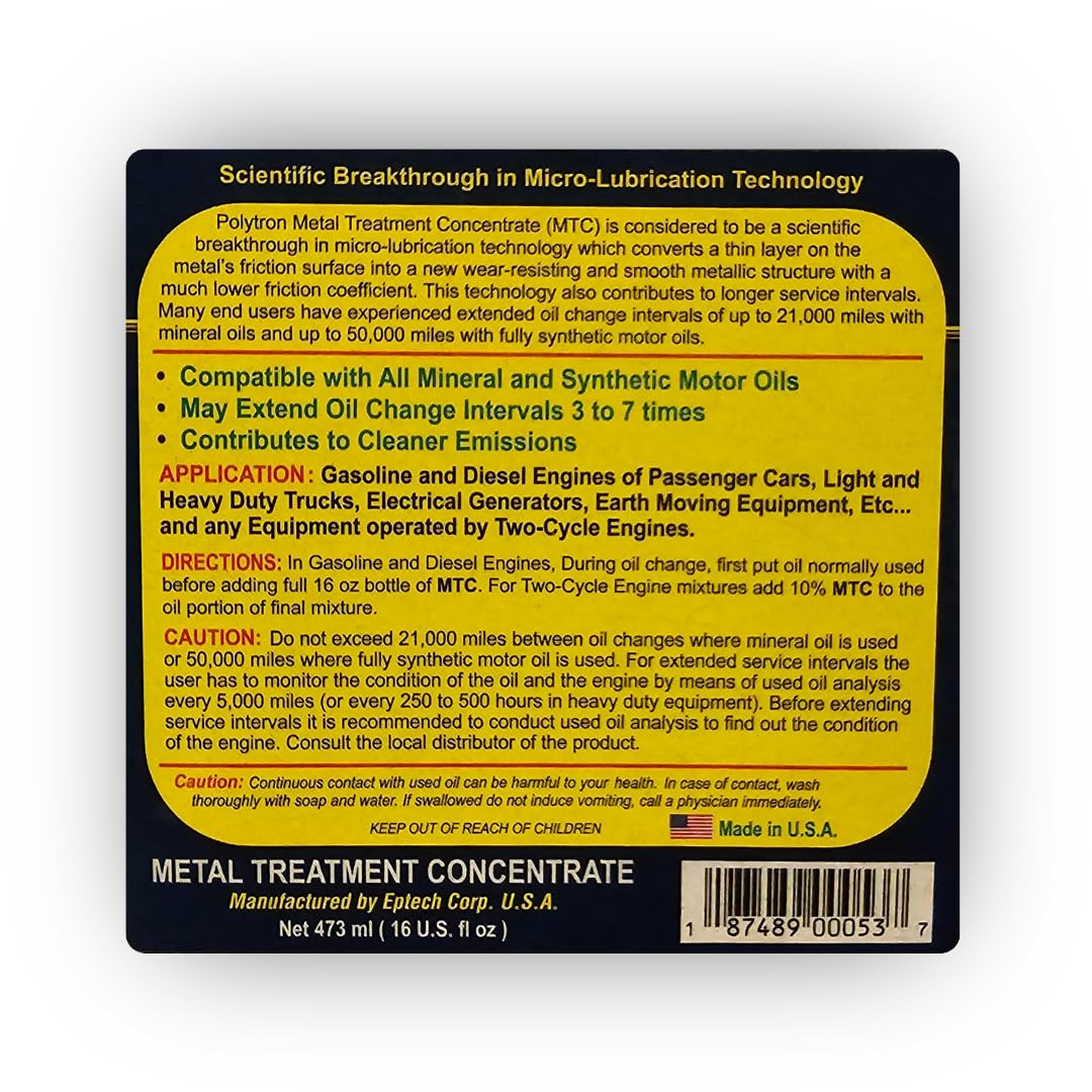 Metal Treatment Concentrate Oil Additive 1/2 Qt Bottle Z988