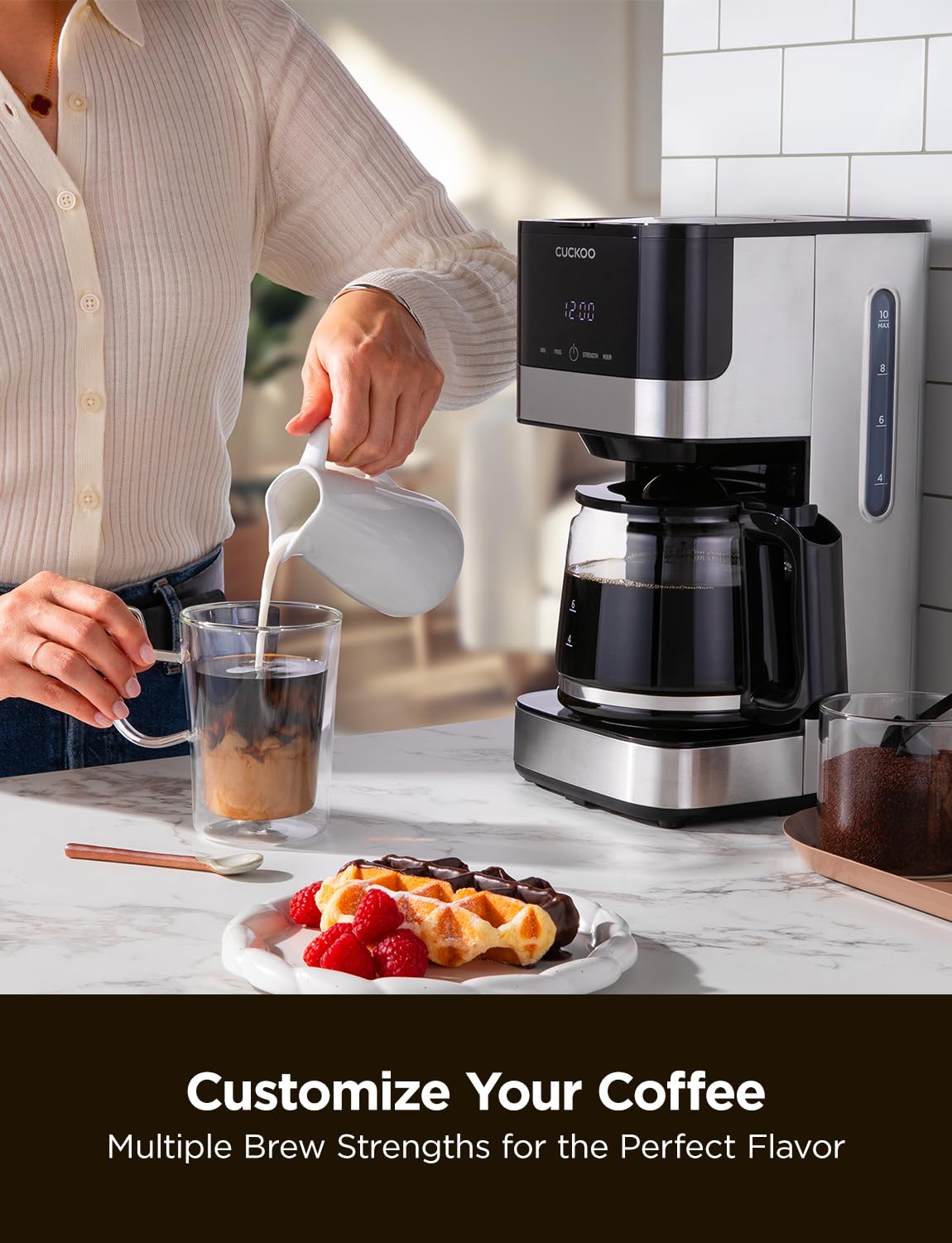 10-Cup Programmable Drip Coffee Maker with Glass Pot F58655
