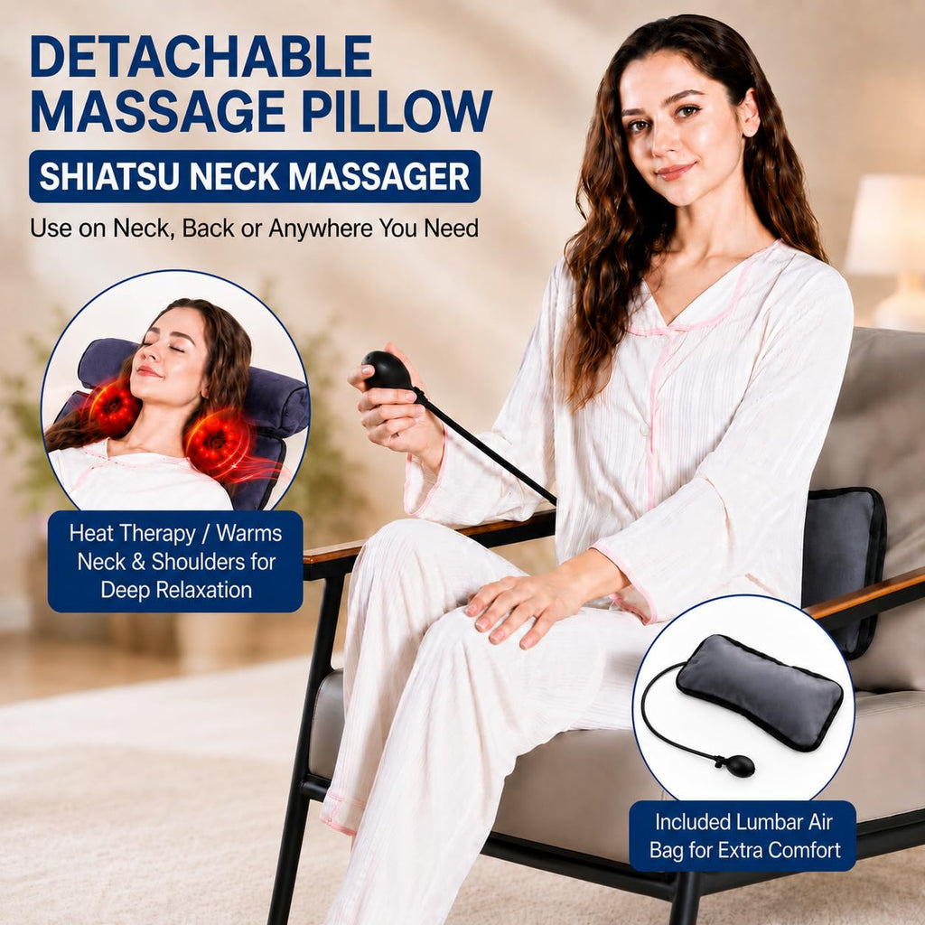 Vibration Massage Mat with Heat and Detachable Neck Massager D71324