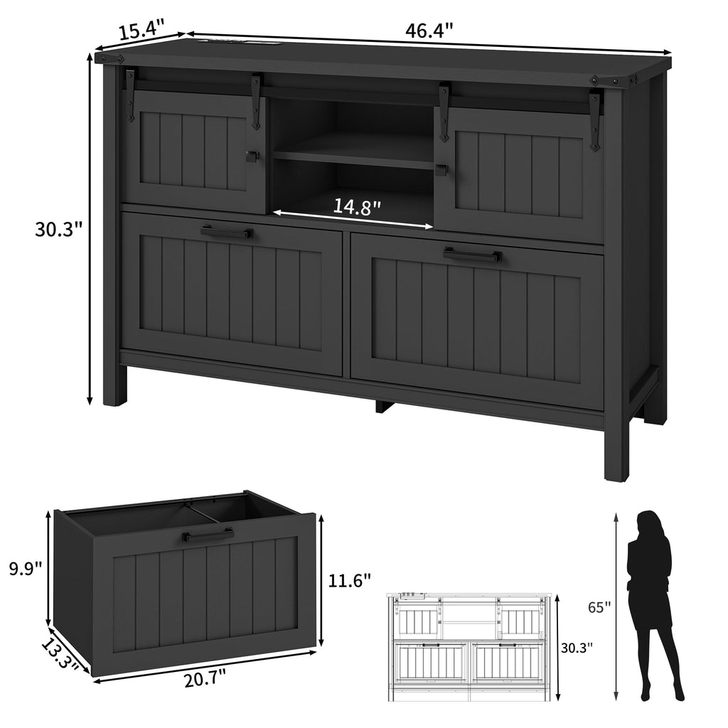 Lateral File Cabinet with Charging Station Z5408
