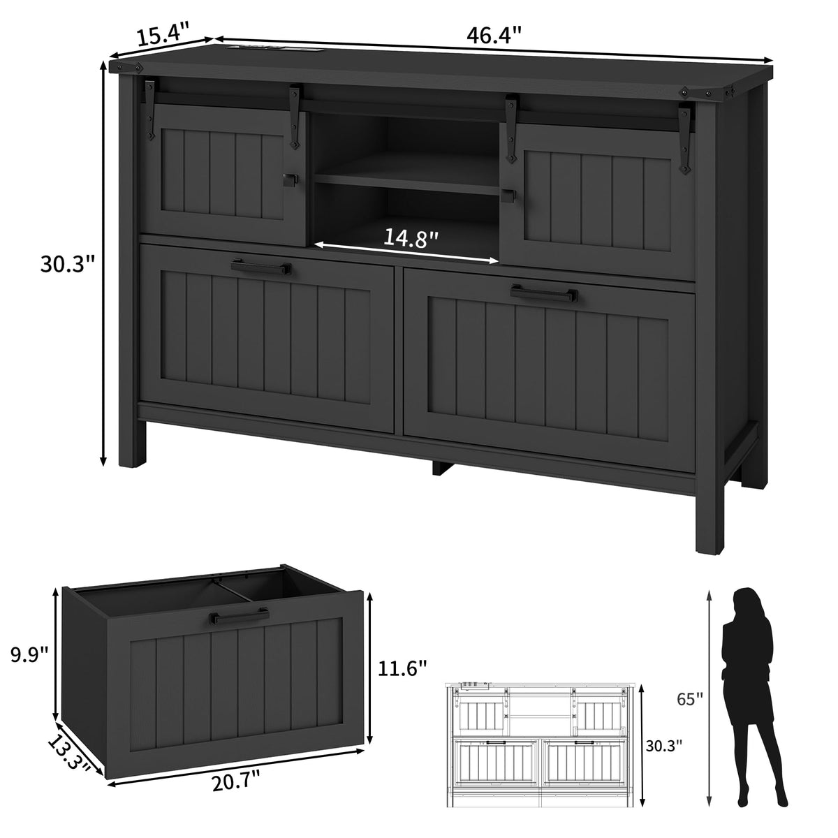 Lateral File Cabinet with Charging Station Z5408
