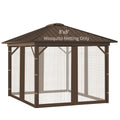 Replacement Gazebo Mosquito Netting 8x8x7 FT Brown O6059