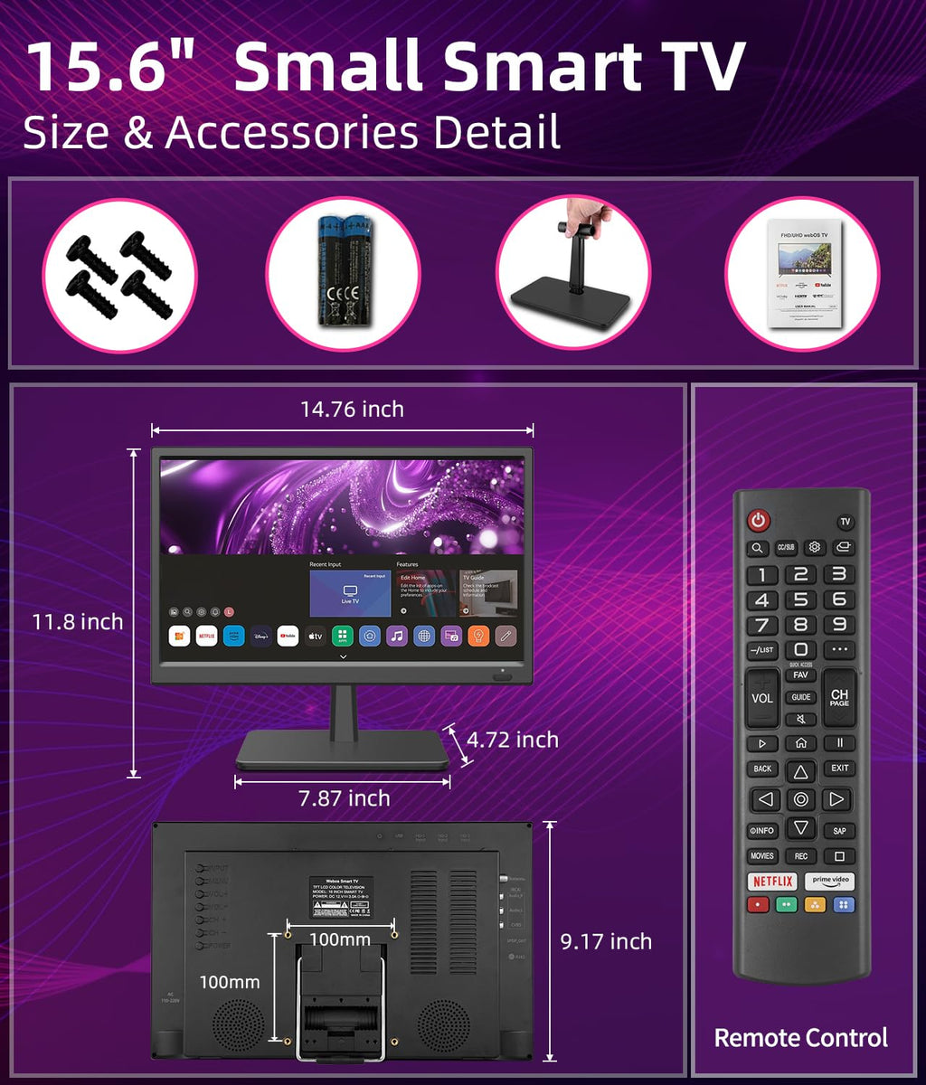 15.6 Inch HD 1080P LED Flat Screen Smart TV P20024