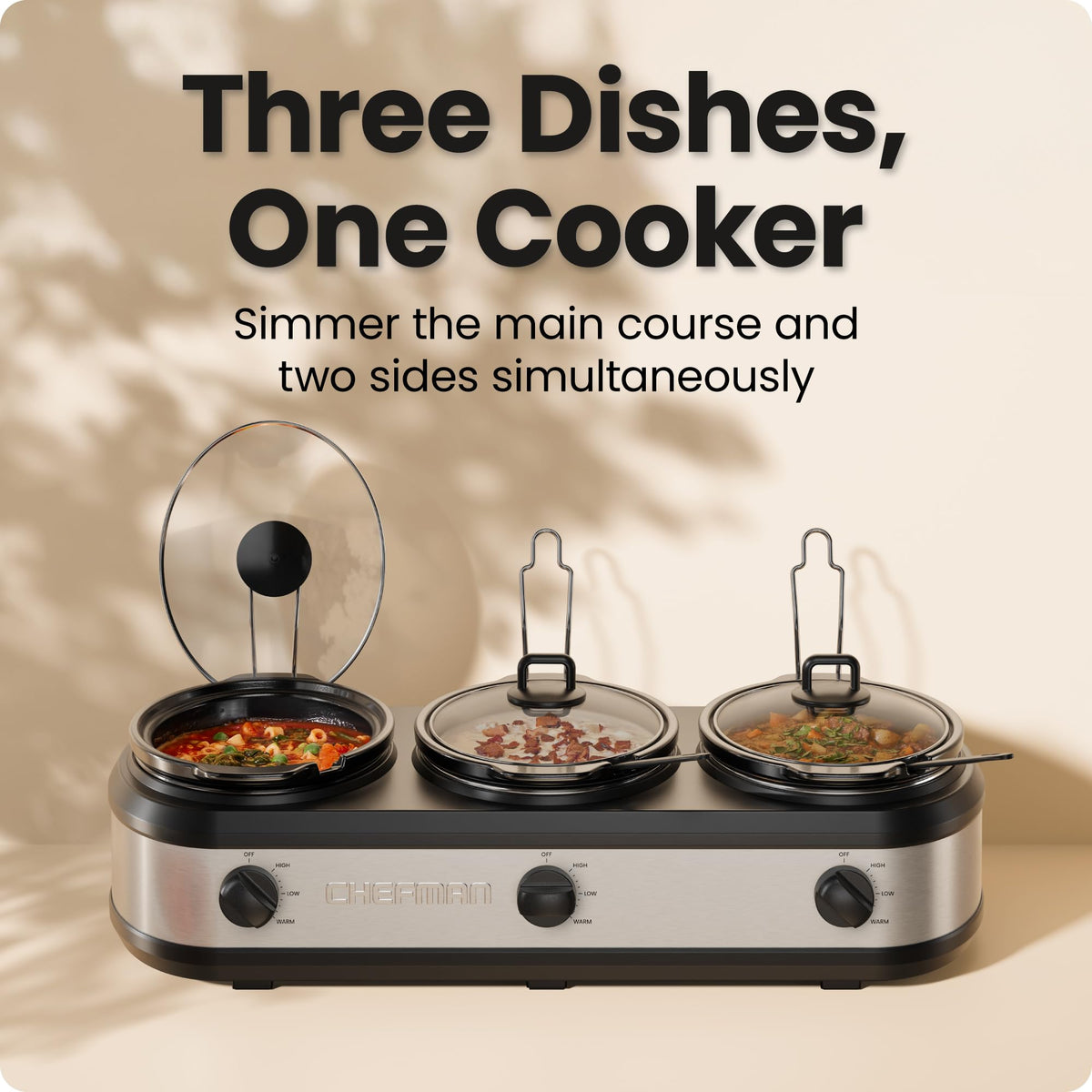 Triple Slow Cooker with 2.5 Qt Ceramic Crocks Z6533