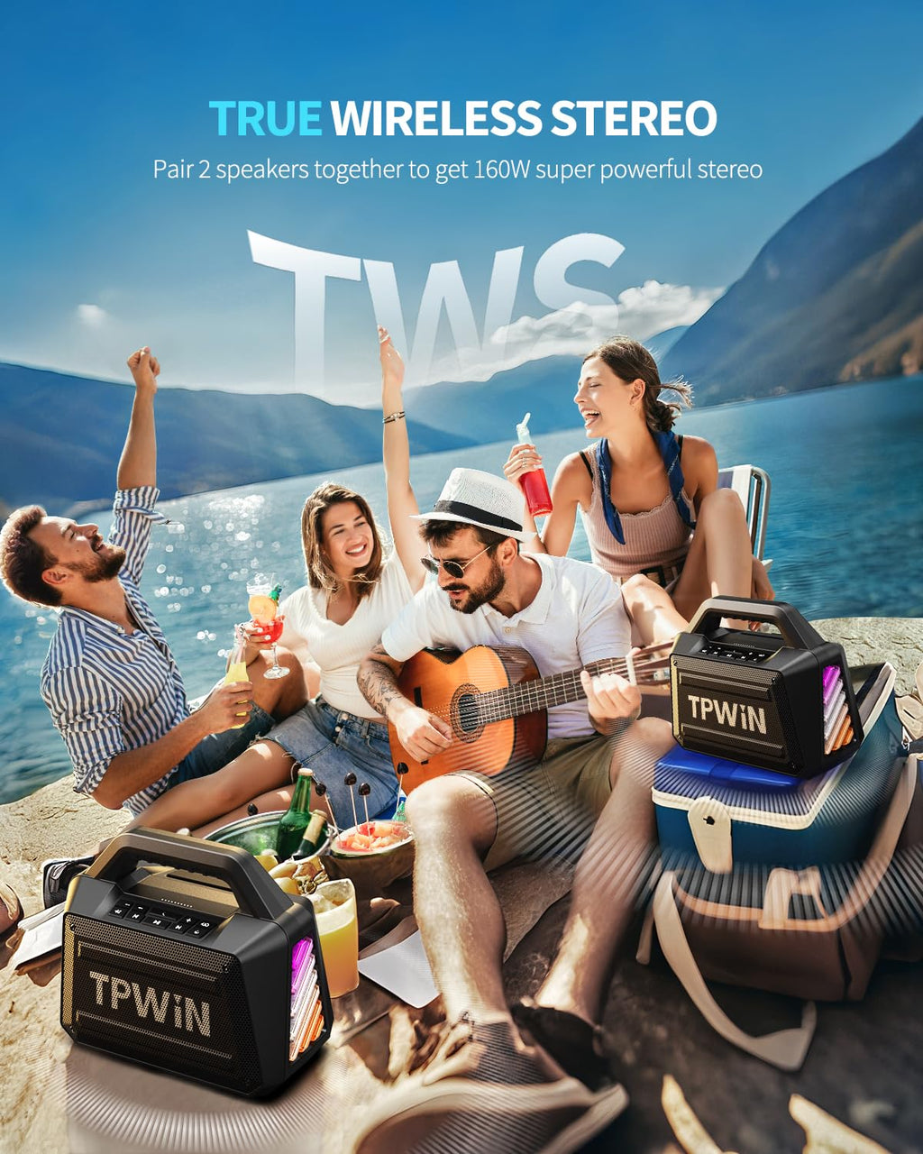 80W IPX6 Waterproof Portable Bluetooth Speaker T26527