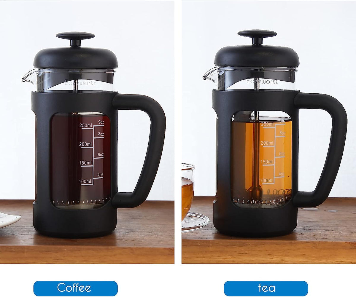 French Press and Gooseneck Pour Over Coffee Kettle 12 oz Stainless Steel L74740