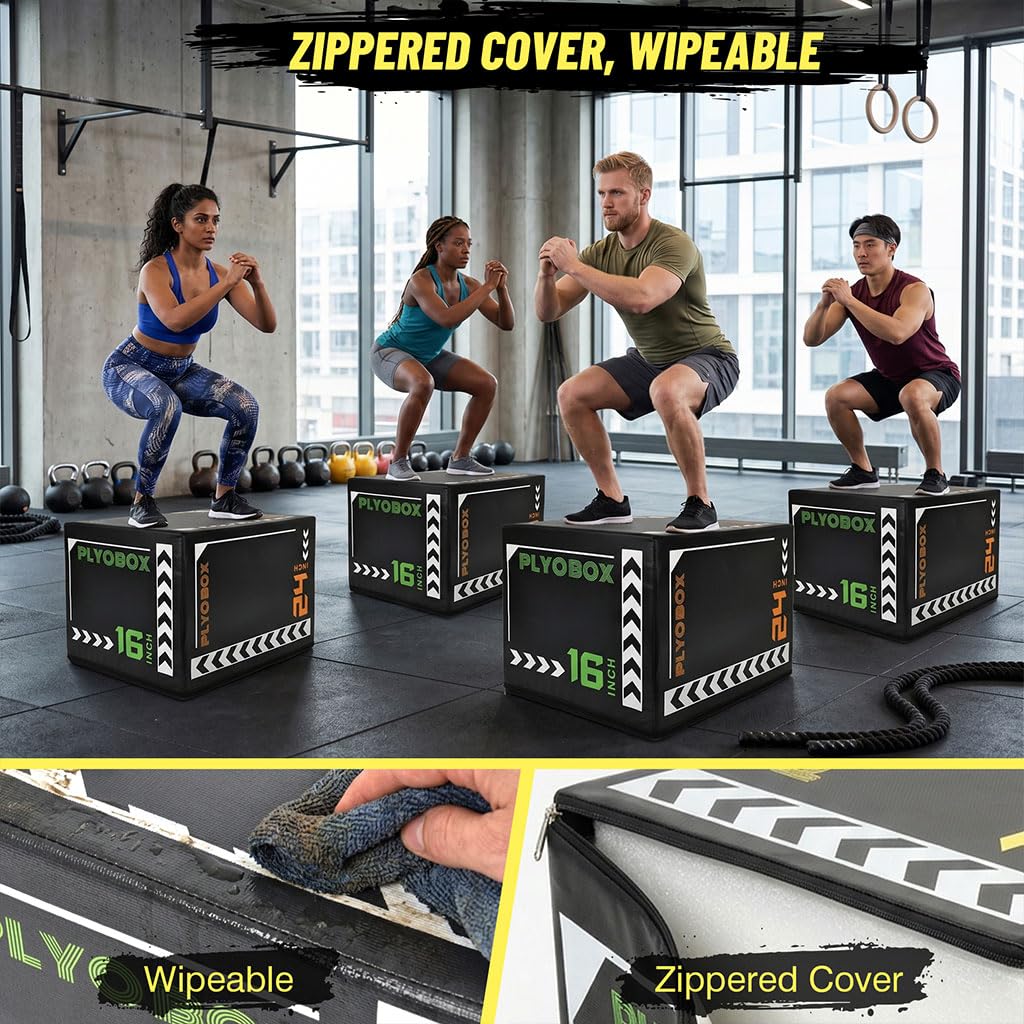 3-in-1 Foam Plyo Box with Non-Slip Cover V740