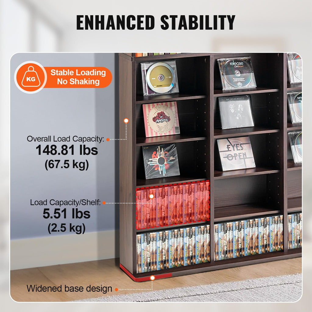 Espresso 9-Layer Media Storage Cabinet E8963