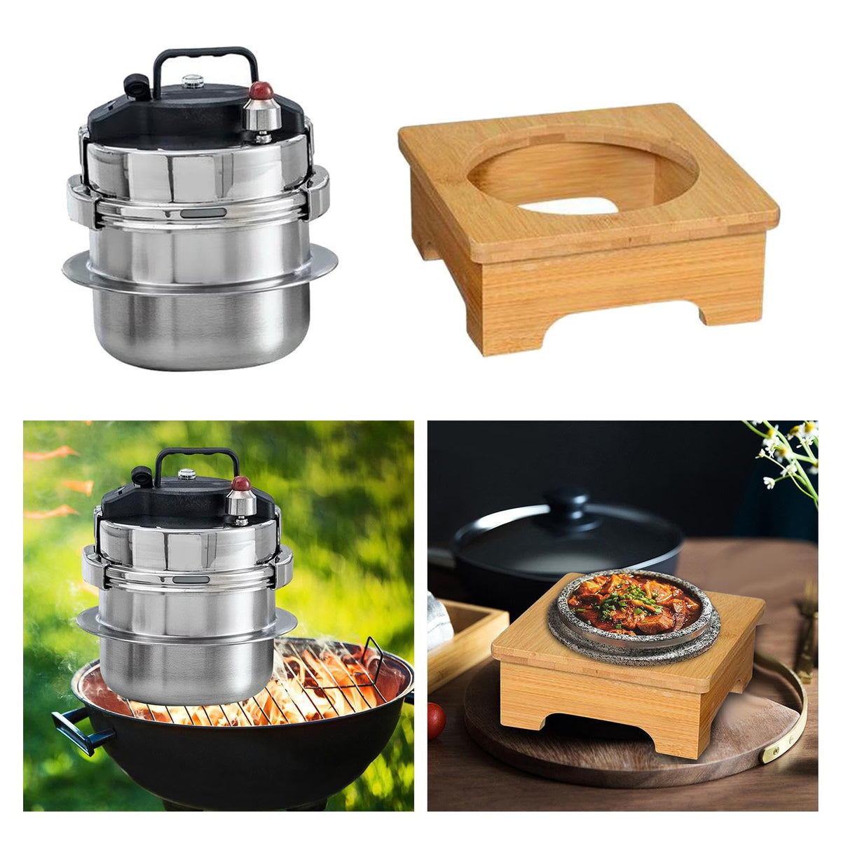 Small Pressure Cookers with Wooden G97402