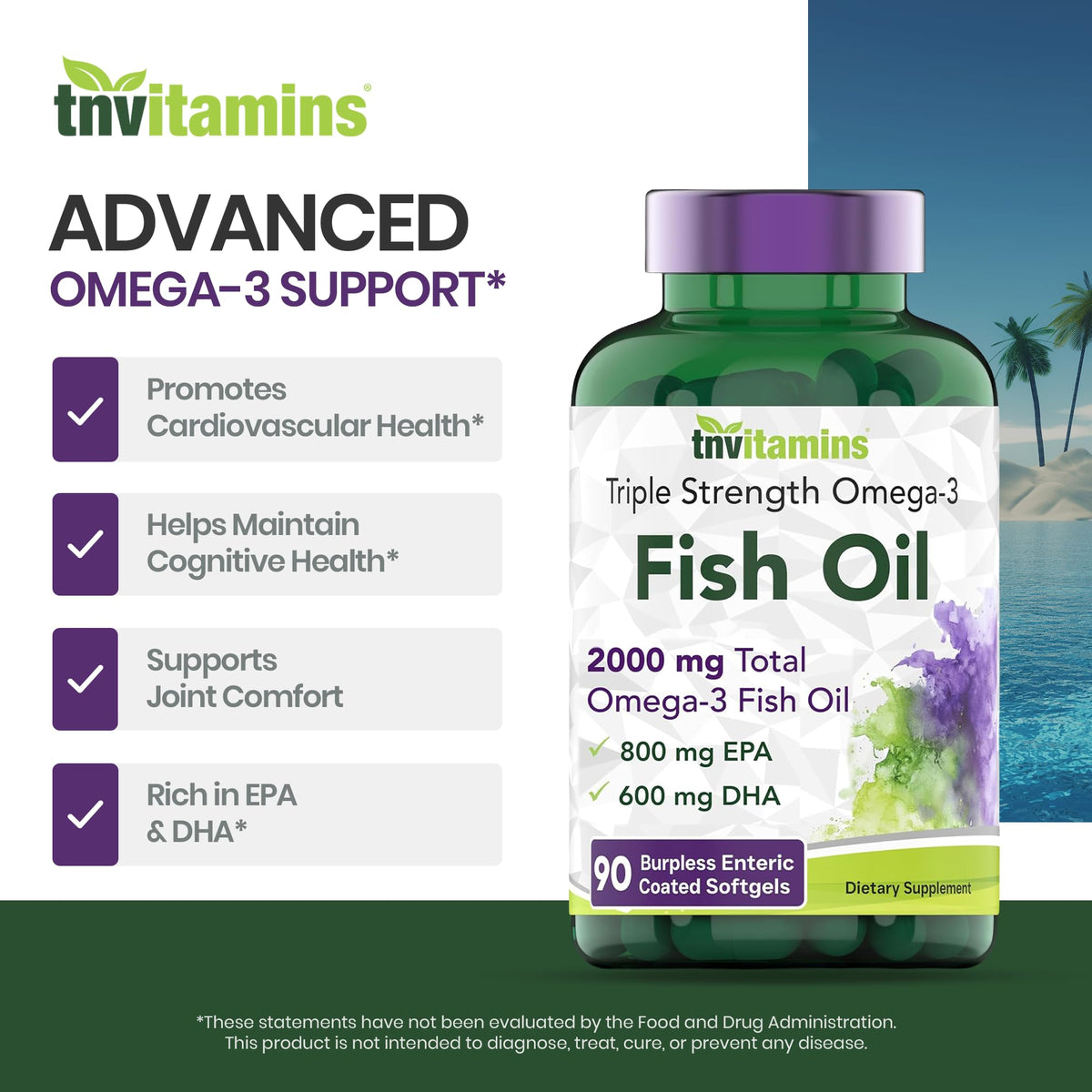 2000mg Omega-3 Fish Oil 90 Softgels T550