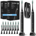 Black Electric Toothbrush with 8 Brush Heads & Travel Case W2658