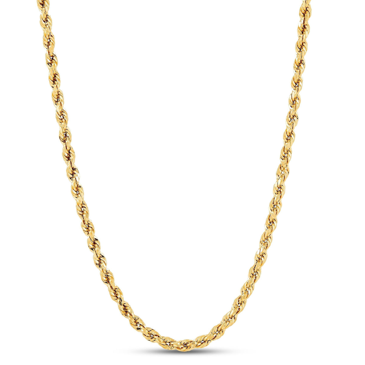 18K Solid Yellow Gold Rope Chain Necklace G39151