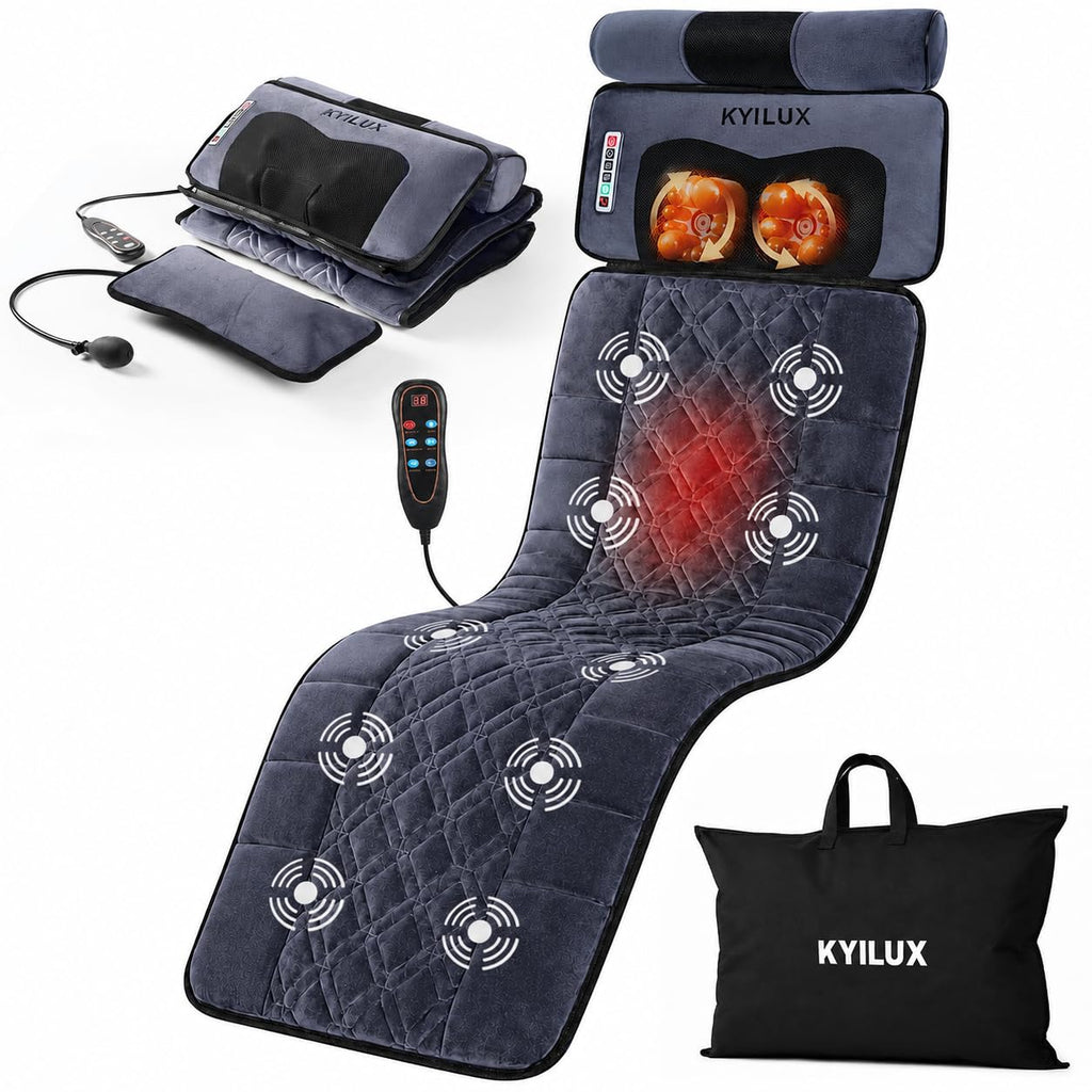 Vibration Massage Mat with Heat and Detachable Neck Massager D71324