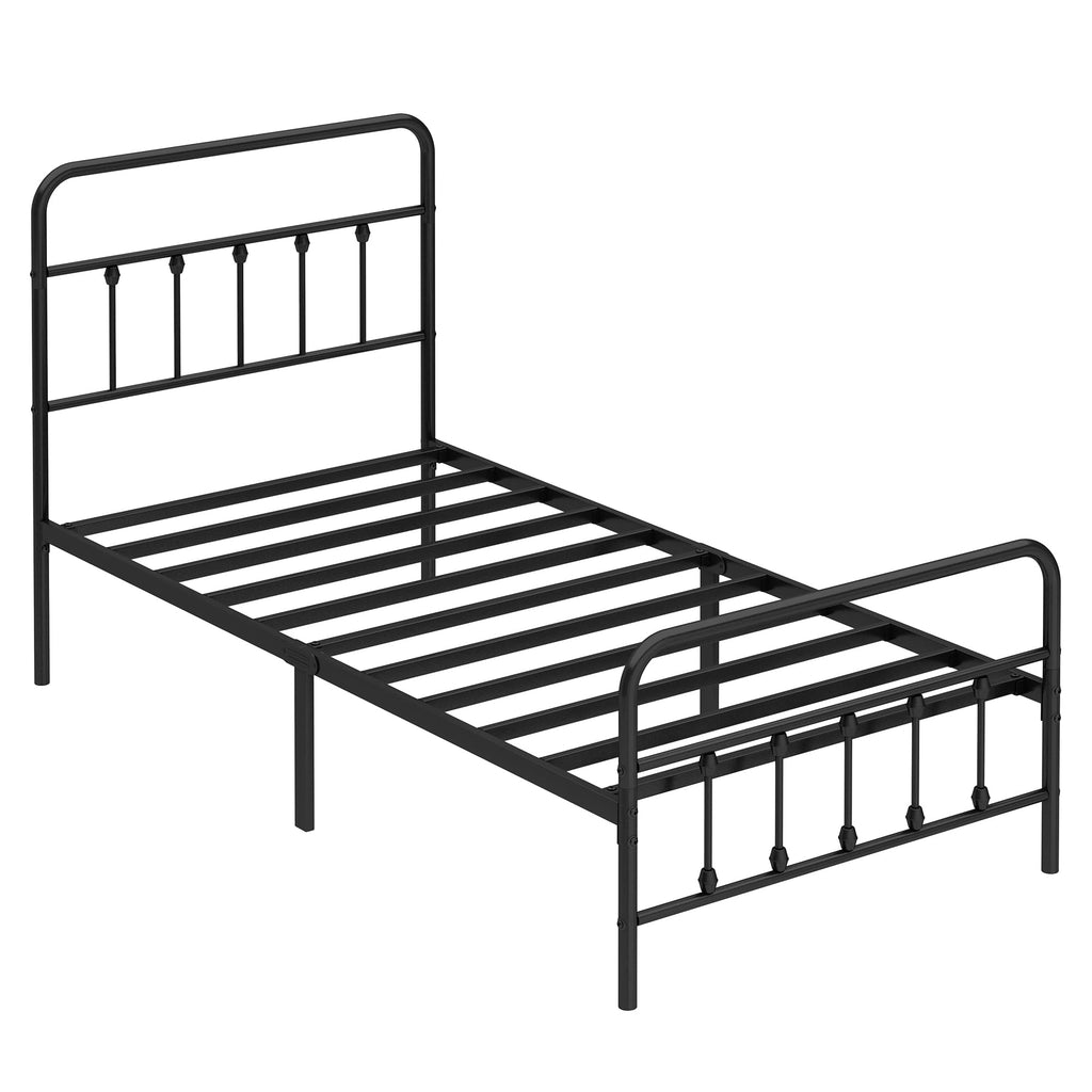 Twin Size Metal Bed Frame with Headboard and Footboard G971629