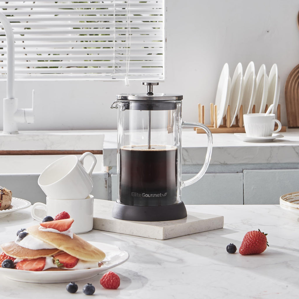 French Press Coffee Maker 1-Liter Glass Carafe D630